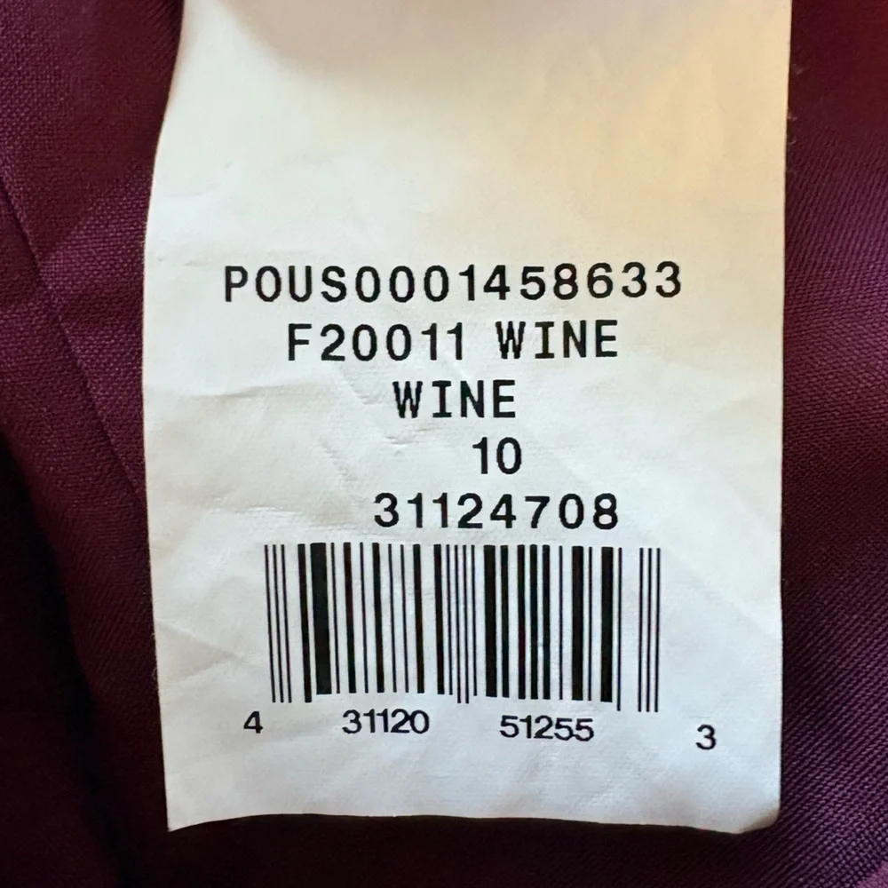 David's Bridal Wine Chiffon One-Shoulder Dress with Cascade Size 10 Formal - Picture 5 of 9